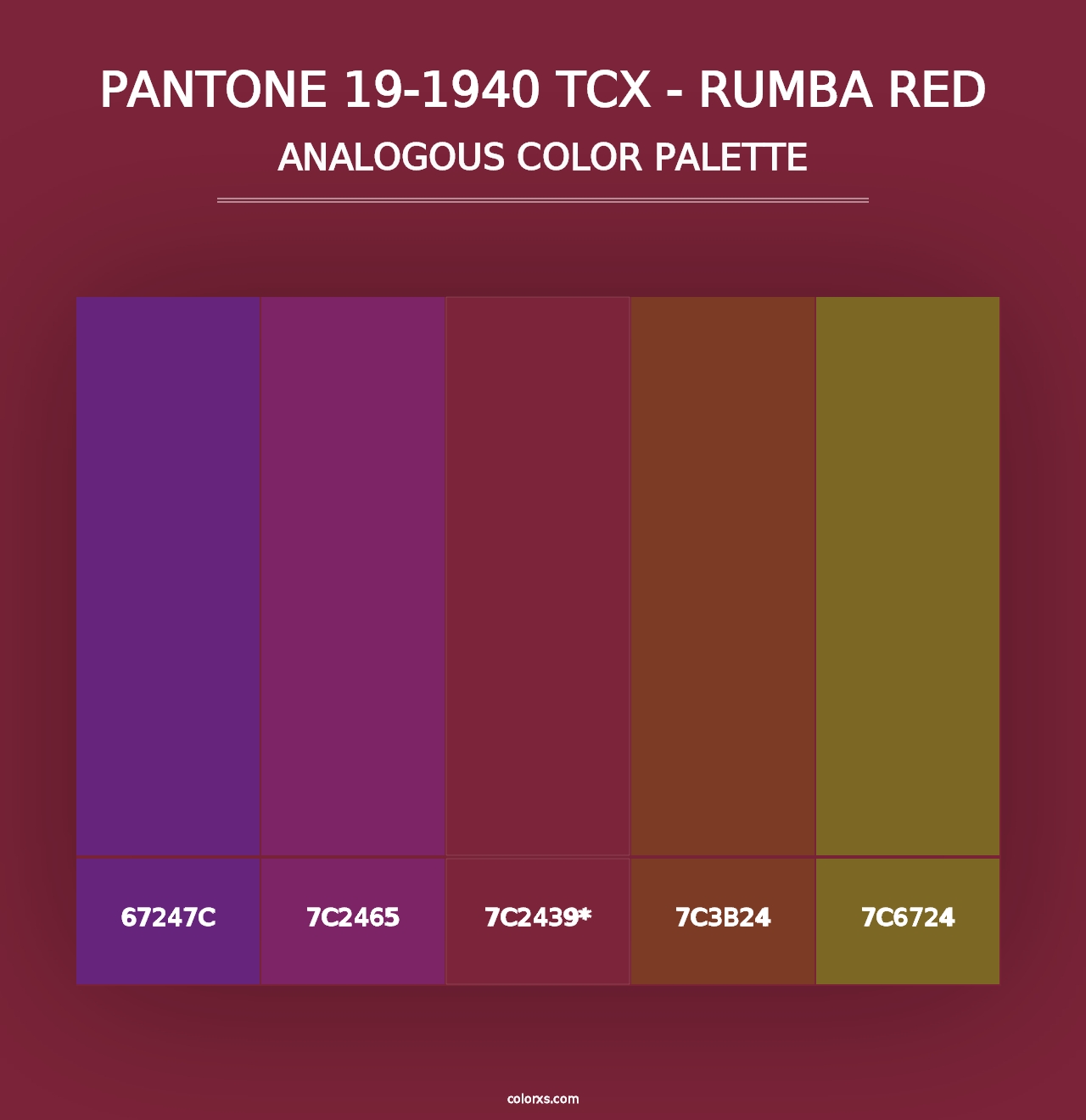 PANTONE 19-1940 TCX - Rumba Red - Analogous Color Palette