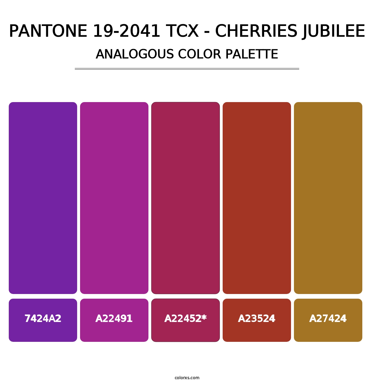 PANTONE 19-2041 TCX - Cherries Jubilee - Analogous Color Palette