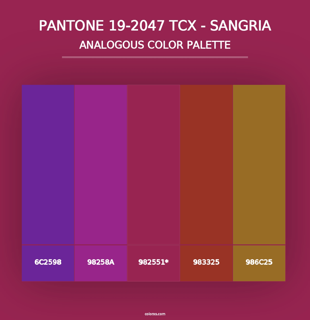 PANTONE 19-2047 TCX - Sangria color palettes - colorxs.com