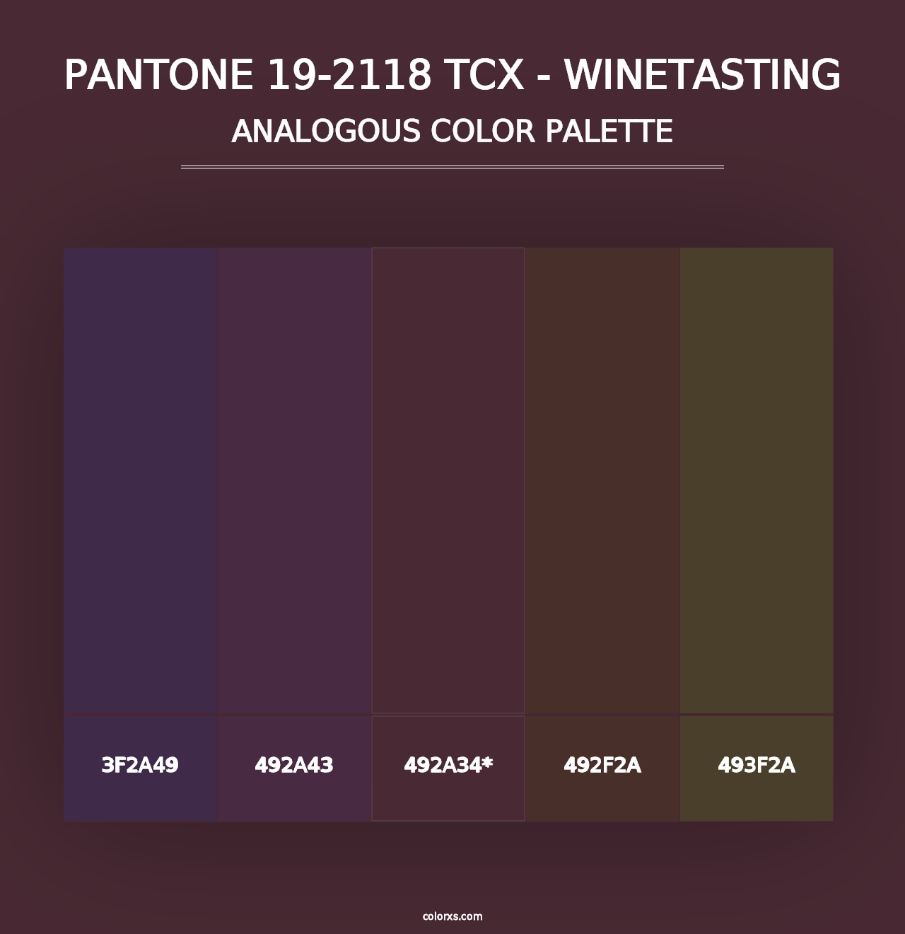 PANTONE 19-2118 TCX - Winetasting - Analogous Color Palette