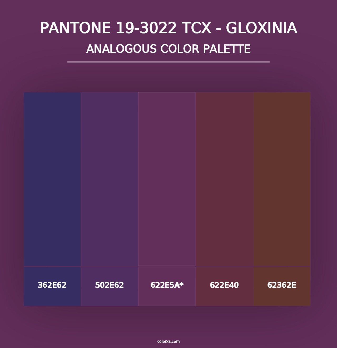 PANTONE 19-3022 TCX - Gloxinia - Analogous Color Palette