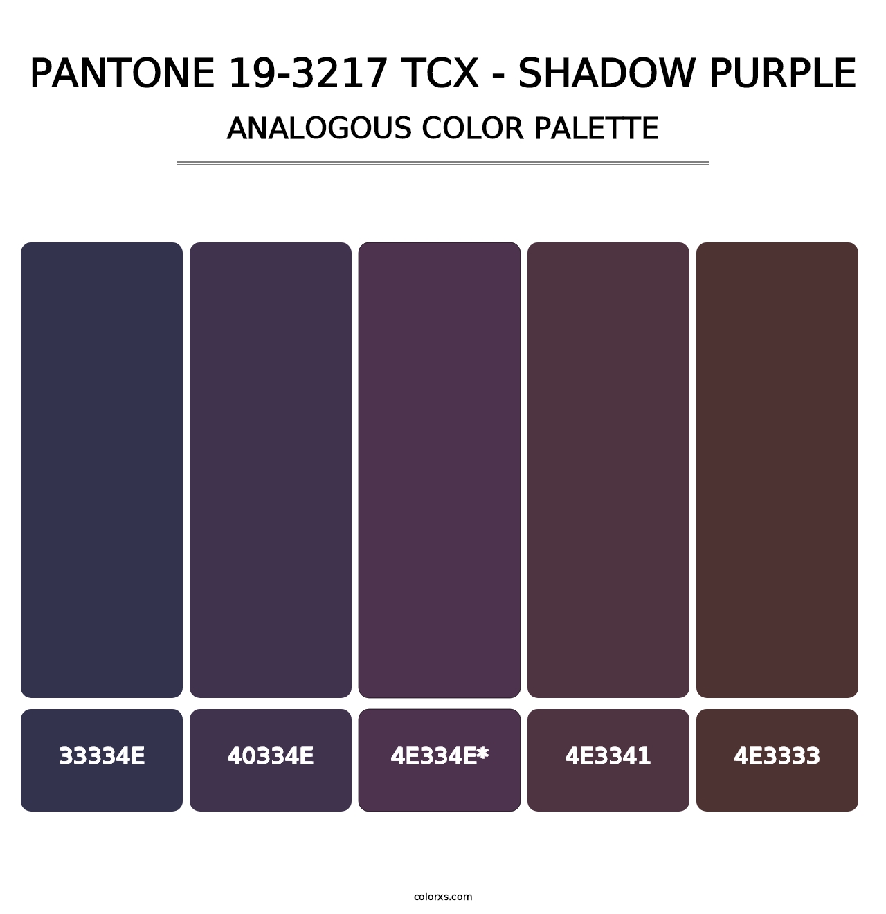 PANTONE 19-3217 TCX - Shadow Purple - Analogous Color Palette