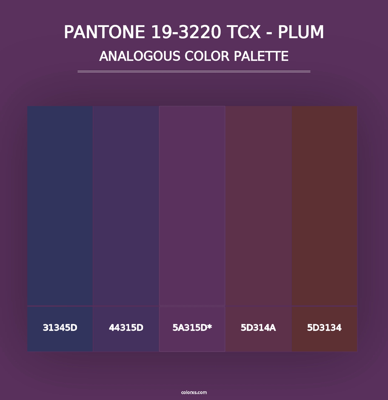 PANTONE 19-3220 TCX - Plum - Analogous Color Palette