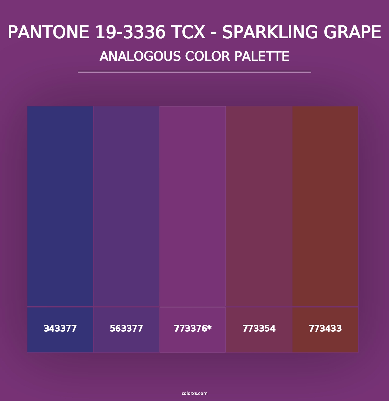 PANTONE 19-3336 TCX - Sparkling Grape - Analogous Color Palette