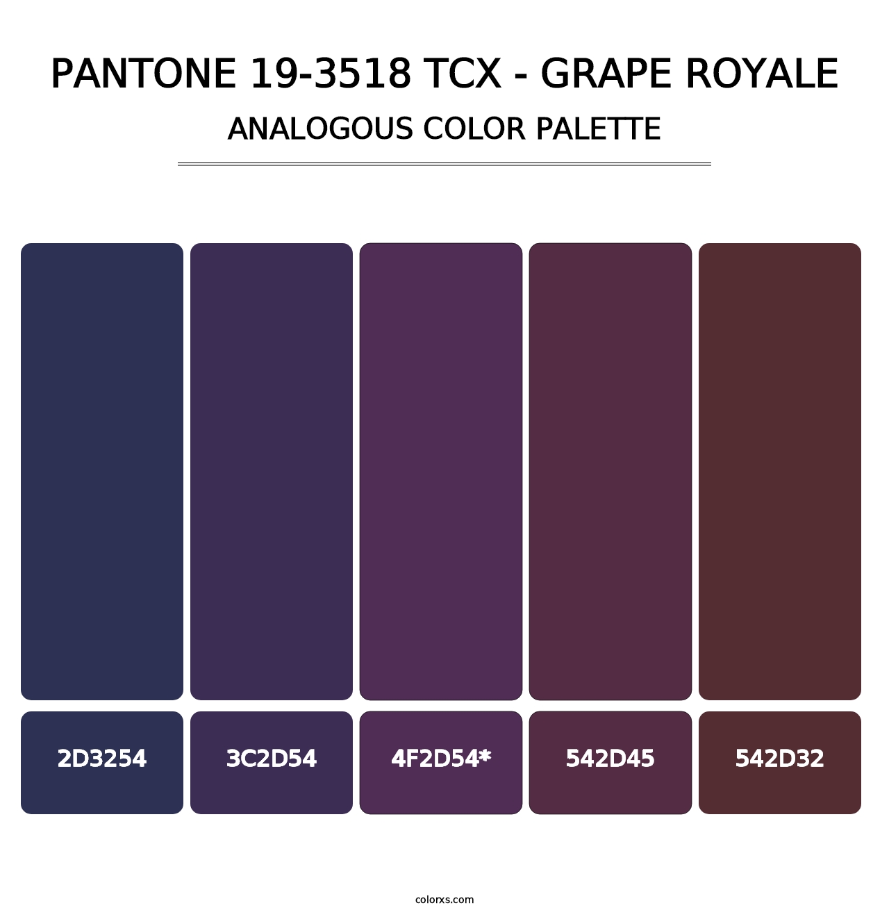 PANTONE 19-3518 TCX - Grape Royale - Analogous Color Palette