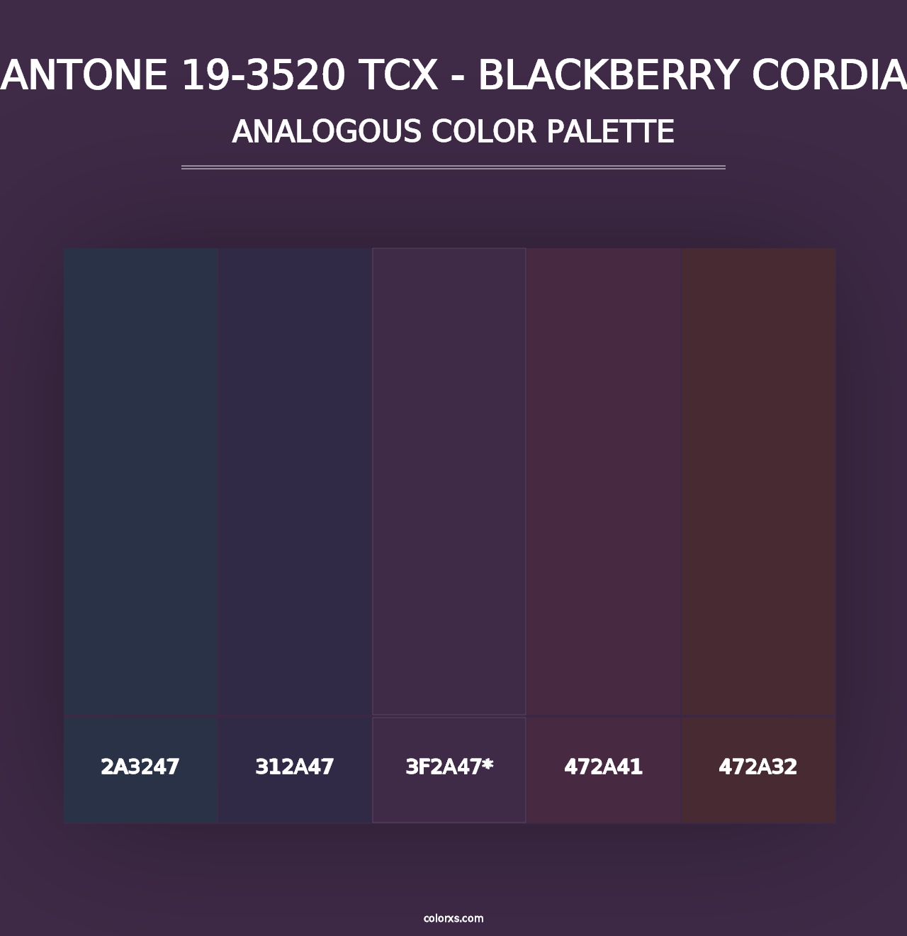 PANTONE 19-3520 TCX - Blackberry Cordial - Analogous Color Palette