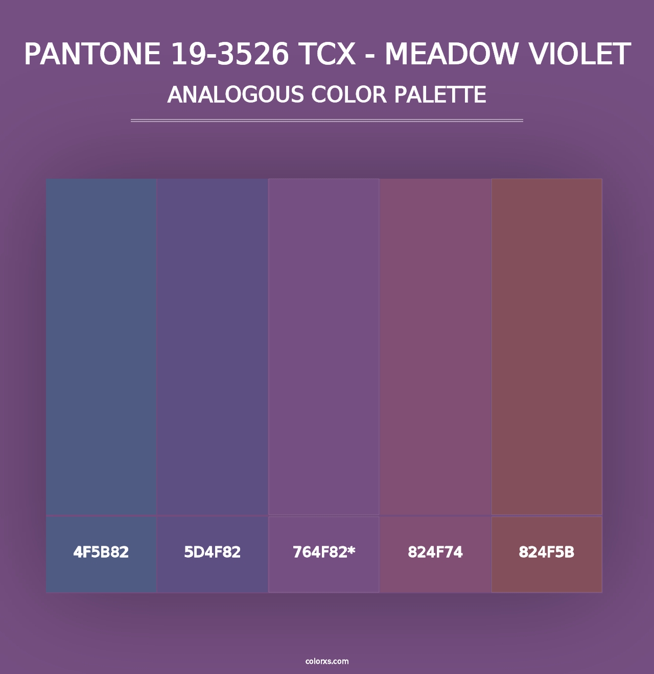 PANTONE 19-3526 TCX - Meadow Violet - Analogous Color Palette