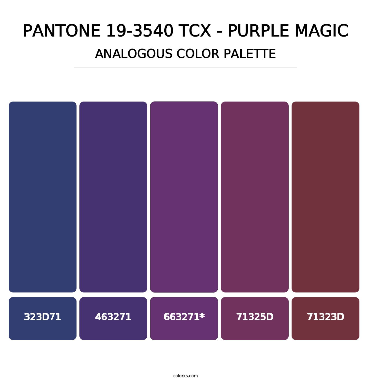 PANTONE 19-3540 TCX - Purple Magic - Analogous Color Palette