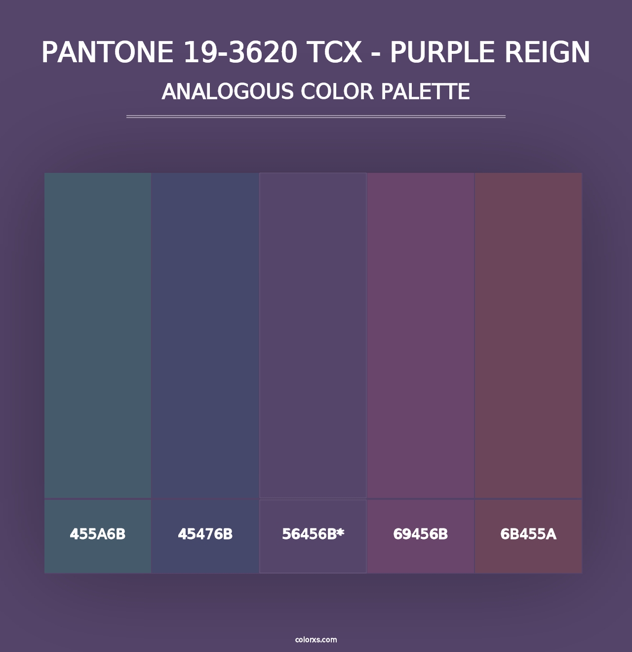 PANTONE 19-3620 TCX - Purple Reign - Analogous Color Palette