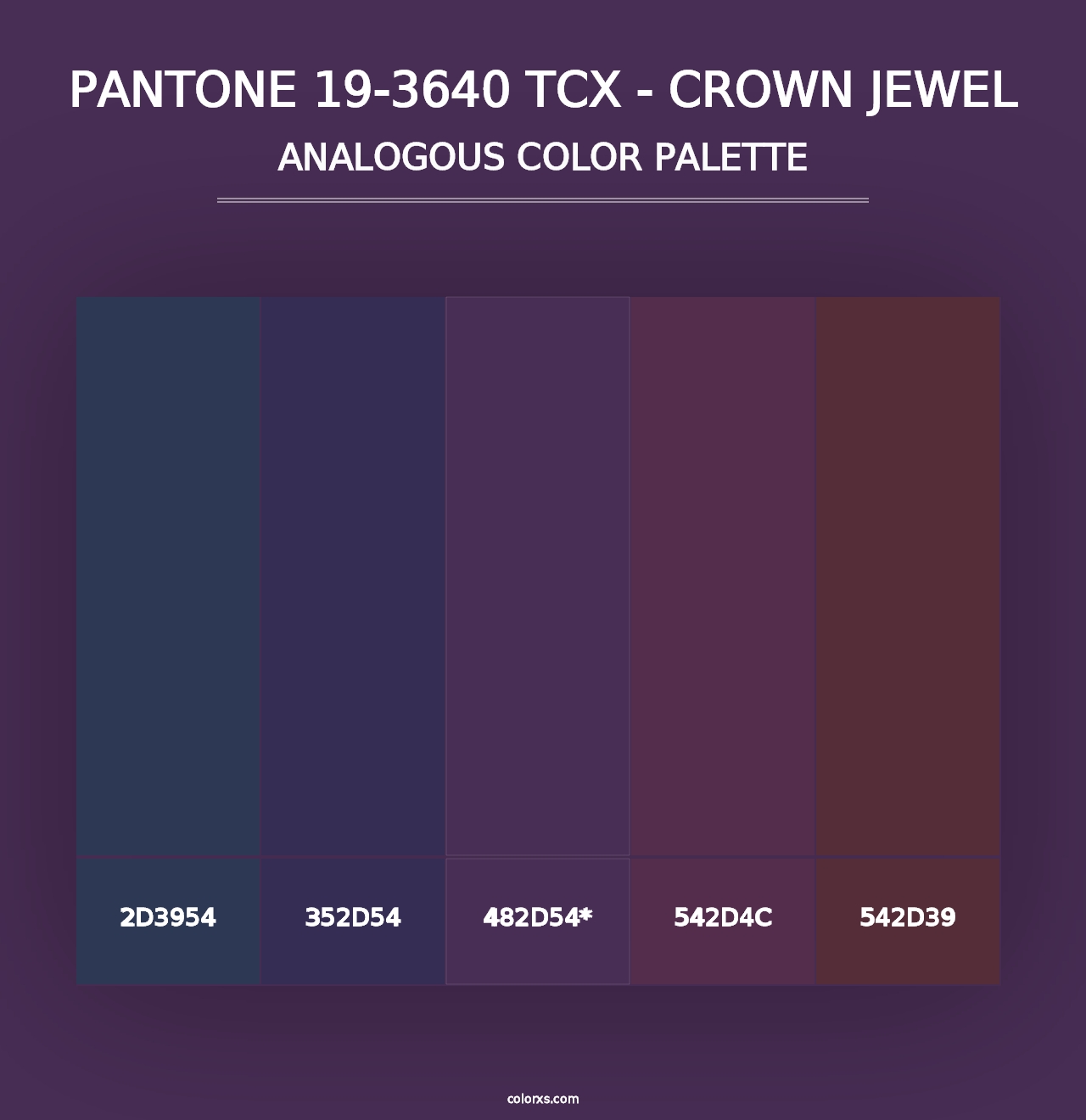 PANTONE 19-3640 TCX - Crown Jewel - Analogous Color Palette