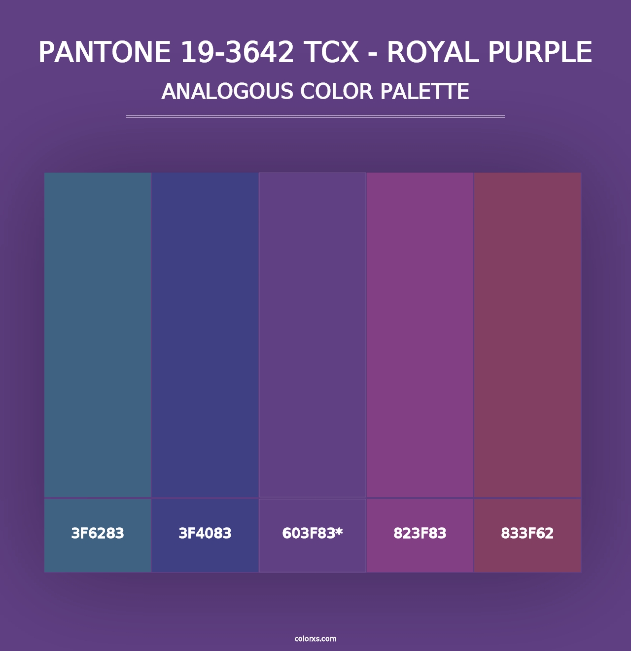 PANTONE 19-3642 TCX - Royal Purple - Analogous Color Palette