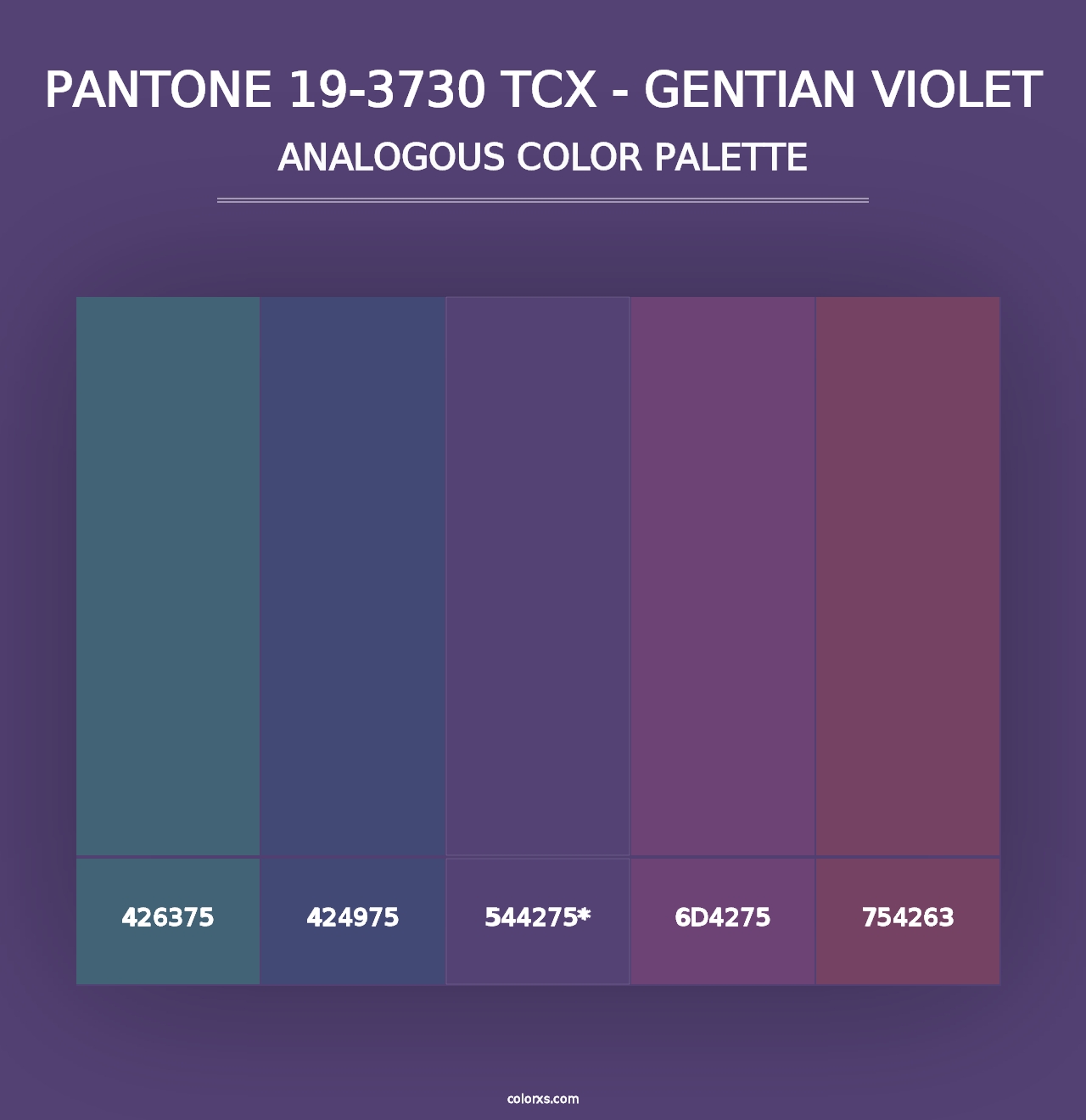 PANTONE 19-3730 TCX - Gentian Violet - Analogous Color Palette