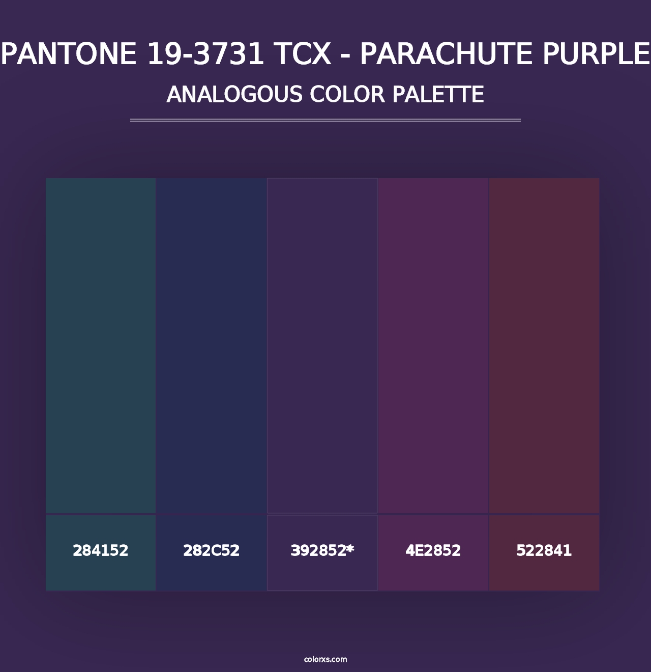 PANTONE 19-3731 TCX - Parachute Purple - Analogous Color Palette