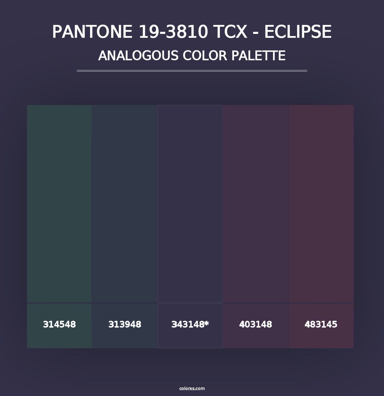 PANTONE 19-3810 TCX - Eclipse - Analogous Color Palette