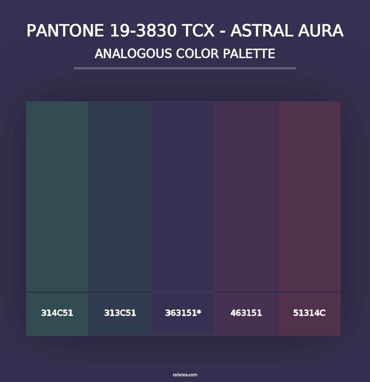 PANTONE 19-3830 TCX - Astral Aura - Analogous Color Palette