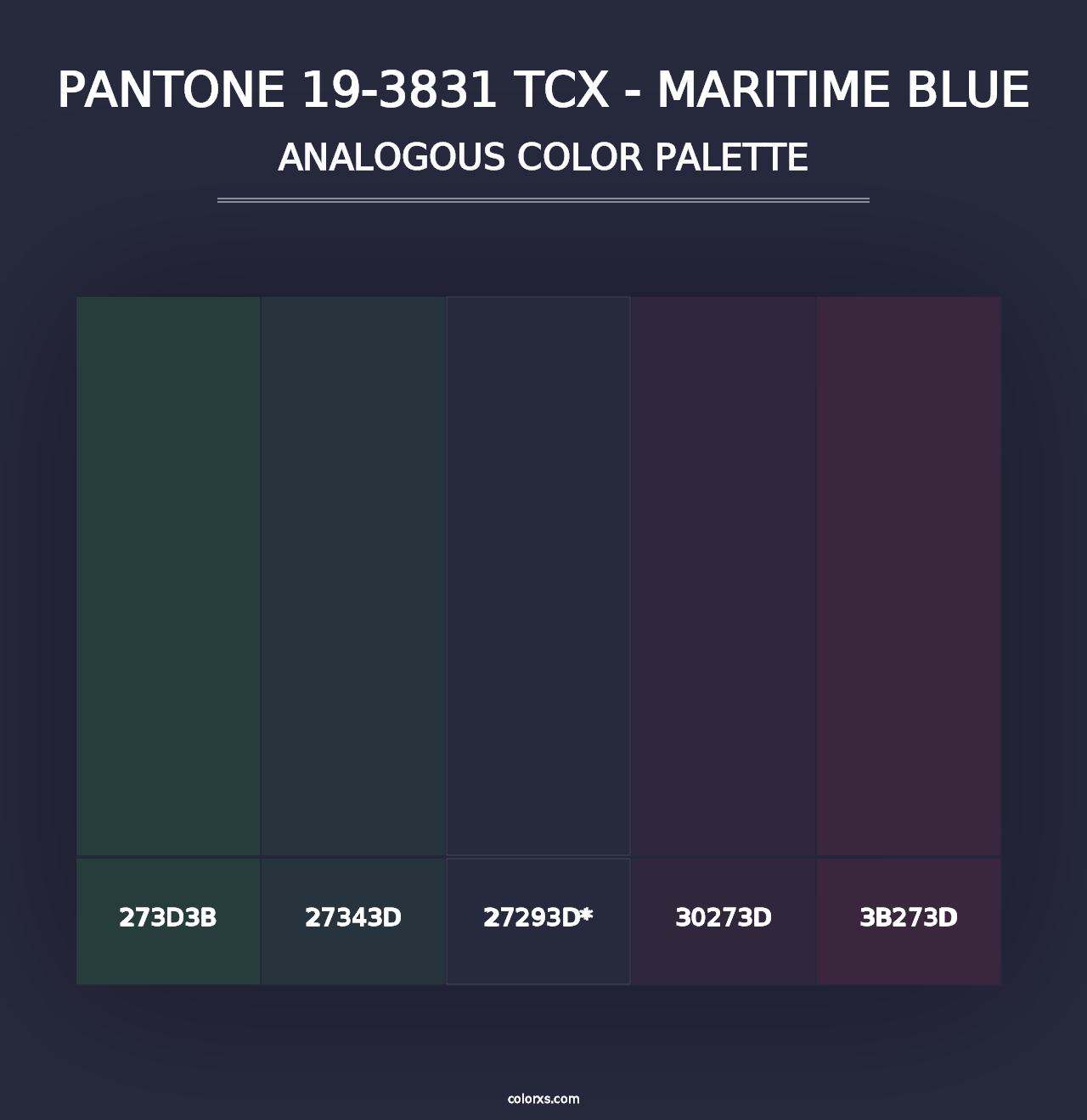 PANTONE 19-3831 TCX - Maritime Blue - Analogous Color Palette