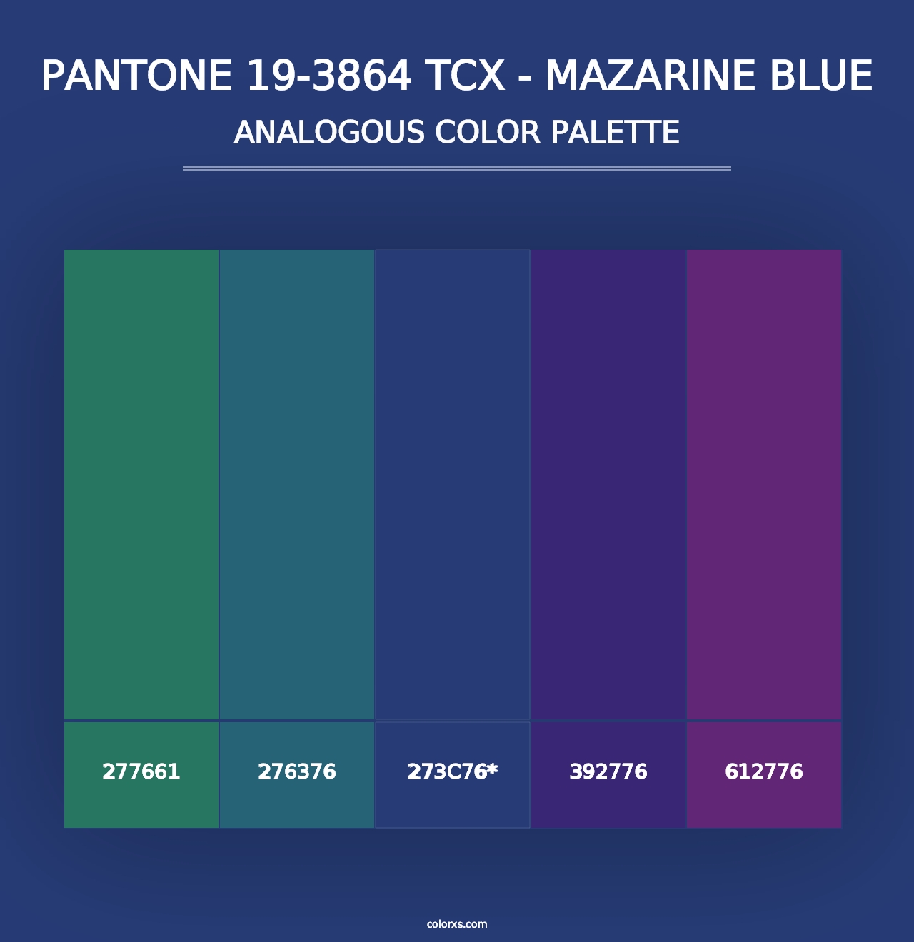 PANTONE 19-3864 TCX - Mazarine Blue - Analogous Color Palette