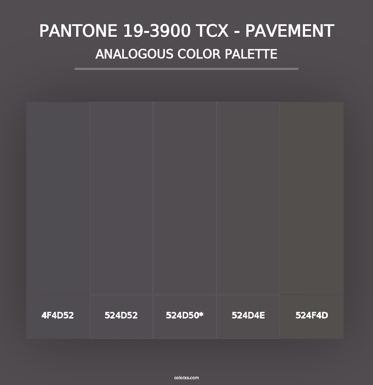 PANTONE 19-3900 TCX - Pavement - Analogous Color Palette