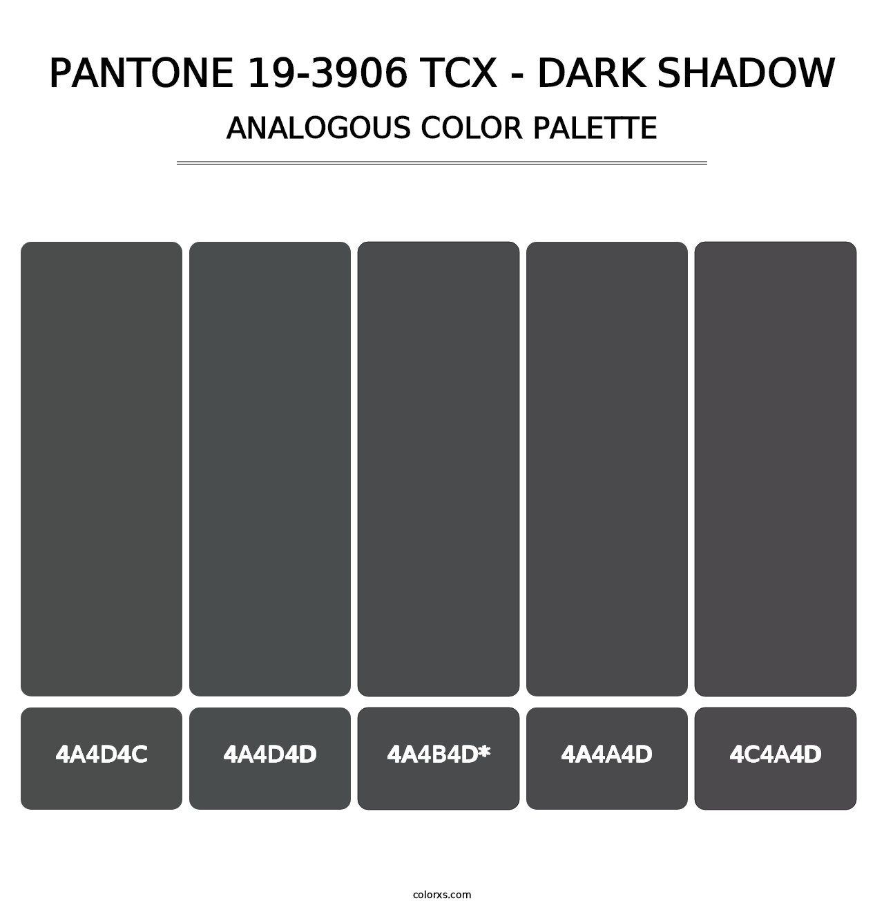 PANTONE 19-3906 TCX - Dark Shadow - Analogous Color Palette