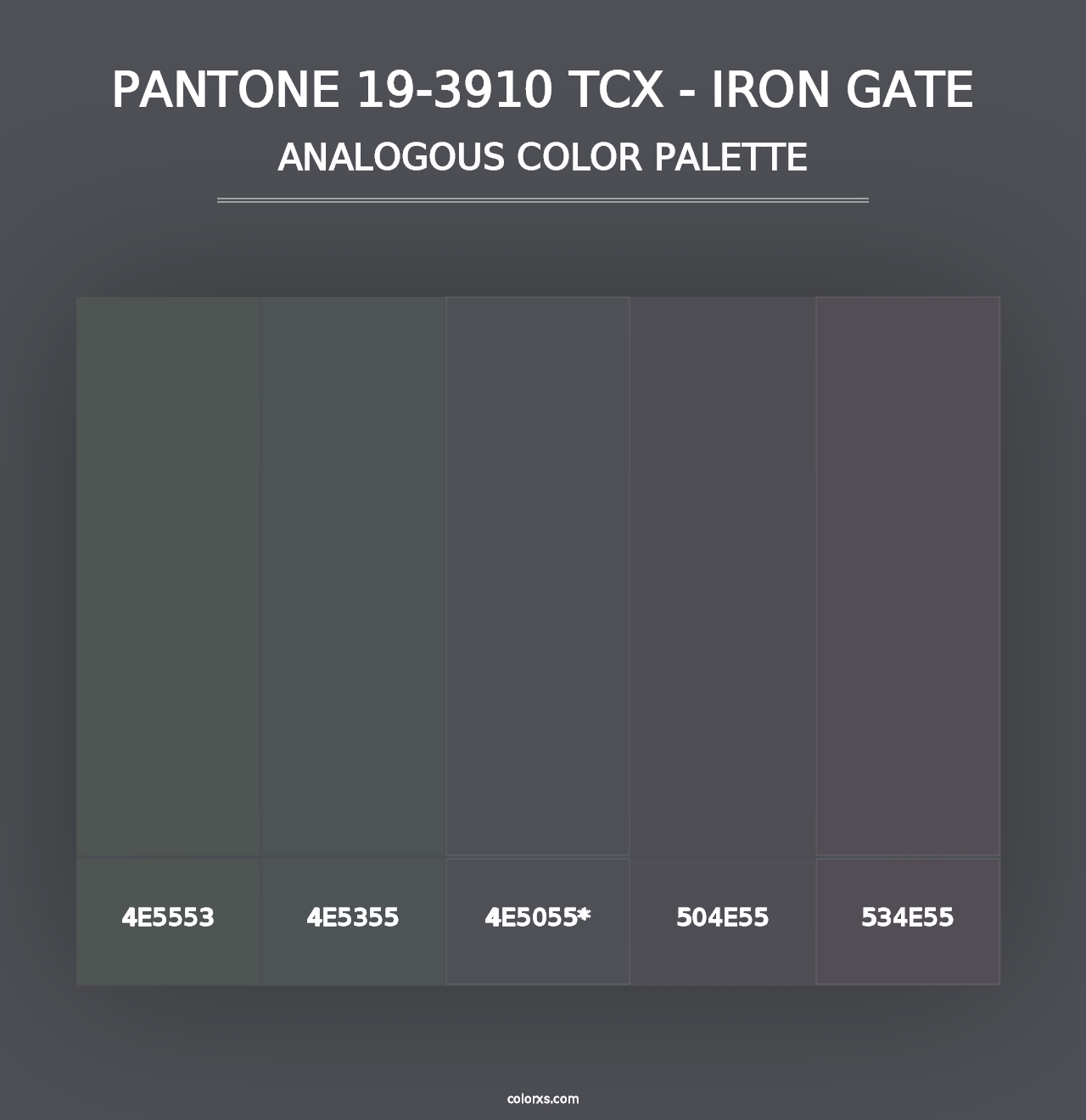 PANTONE 19-3910 TCX - Iron Gate - Analogous Color Palette