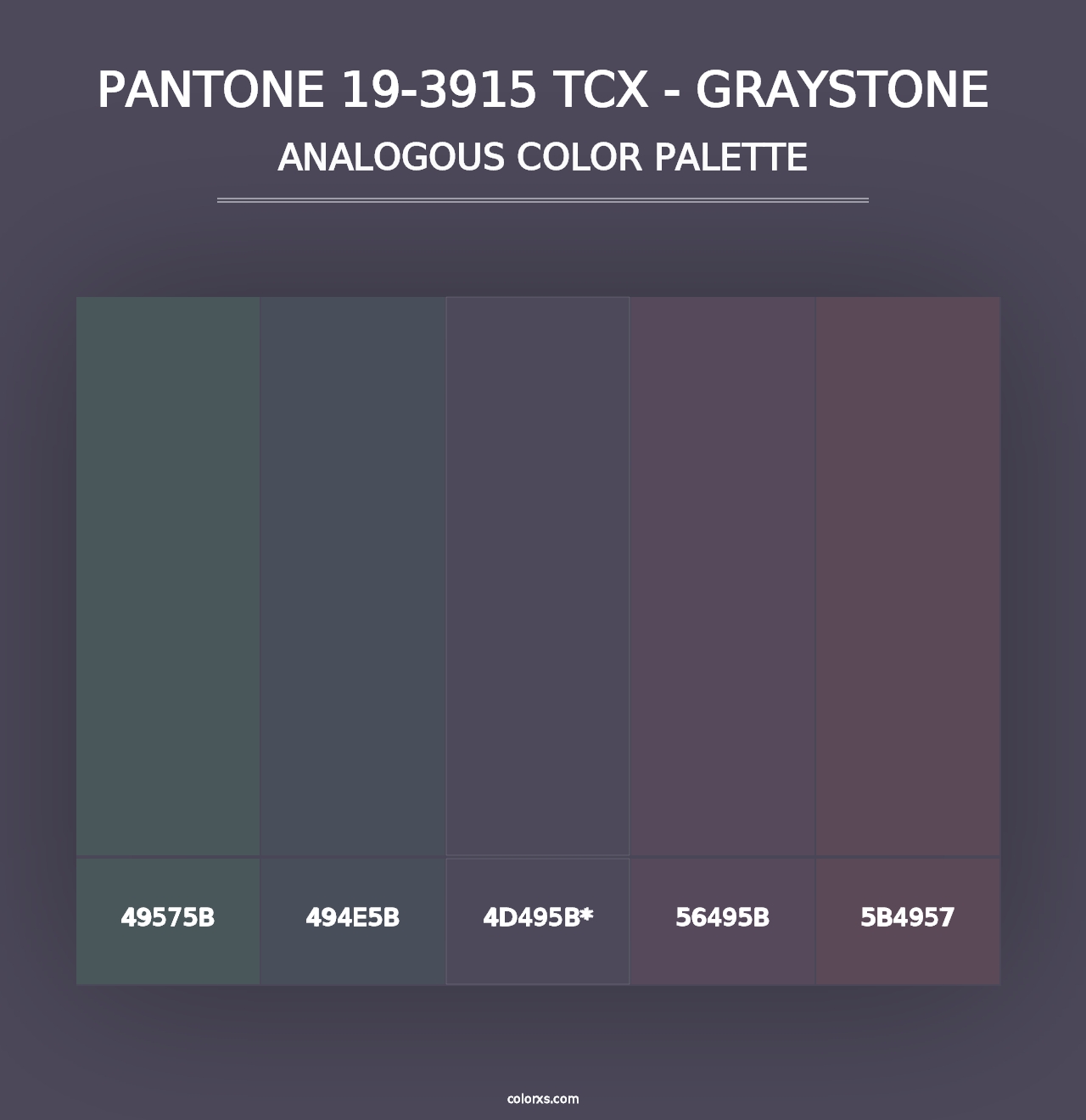 PANTONE 19-3915 TCX - Graystone - Analogous Color Palette