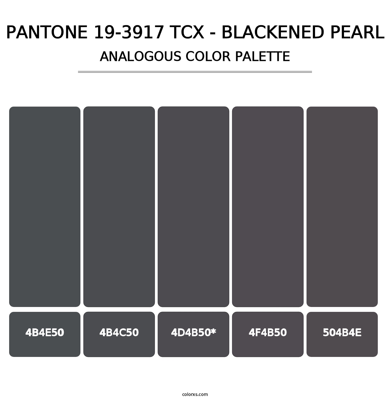 PANTONE 19-3917 TCX - Blackened Pearl - Analogous Color Palette