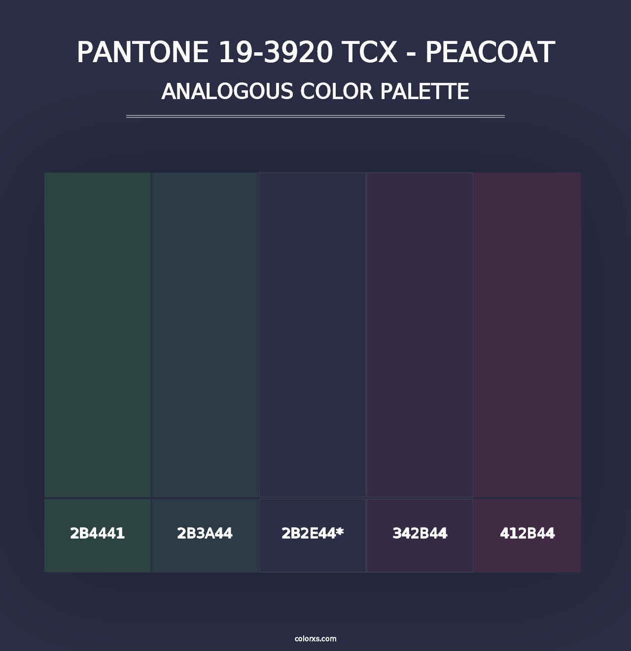 PANTONE 19-3920 TCX - Peacoat - Analogous Color Palette