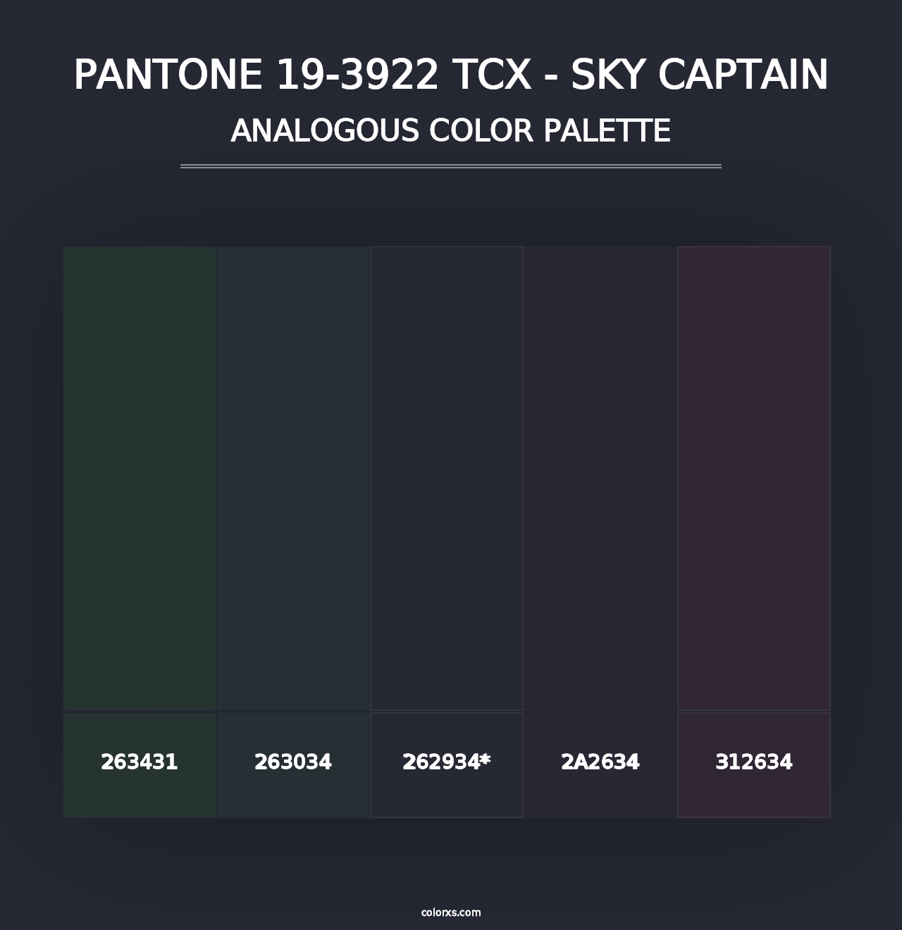 PANTONE 19-3922 TCX - Sky Captain - Analogous Color Palette