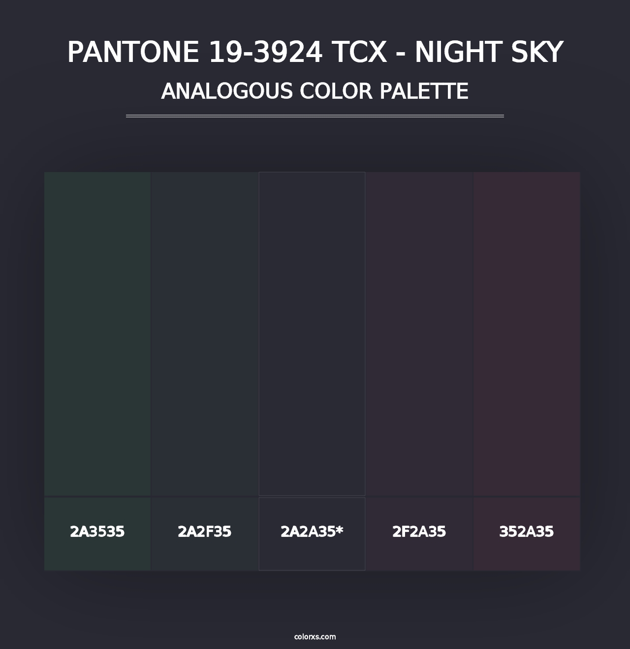 PANTONE 19-3924 TCX - Night Sky - Analogous Color Palette