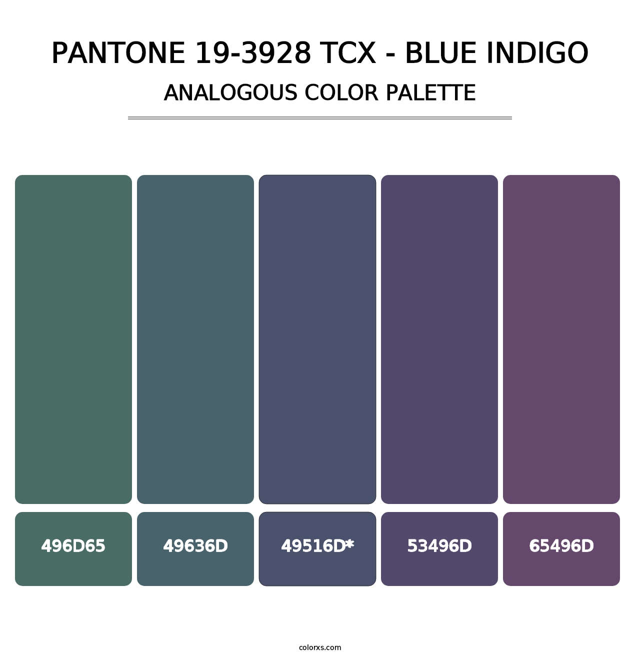 PANTONE 19-3928 TCX - Blue Indigo - Analogous Color Palette