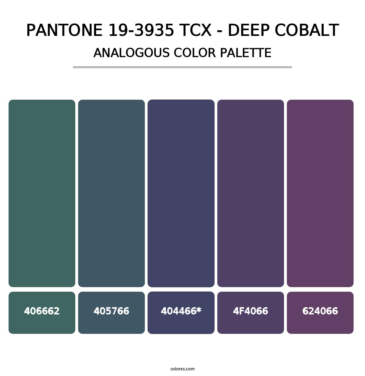 PANTONE 19-3935 TCX - Deep Cobalt - Analogous Color Palette