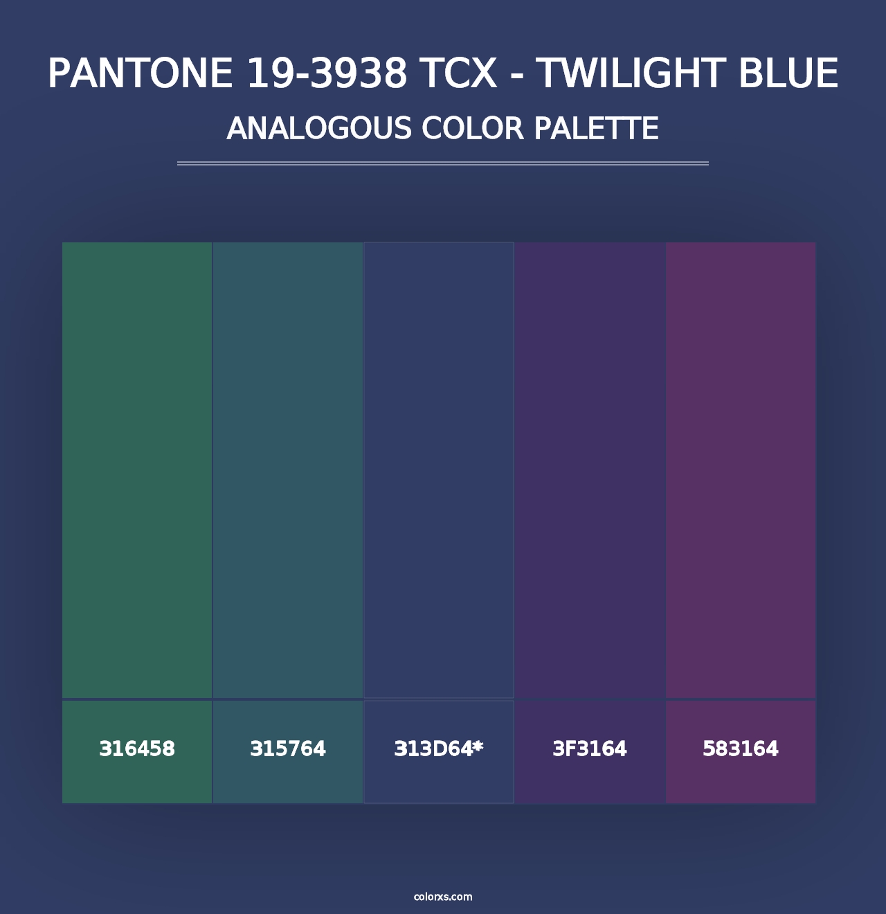 PANTONE 19-3938 TCX - Twilight Blue - Analogous Color Palette