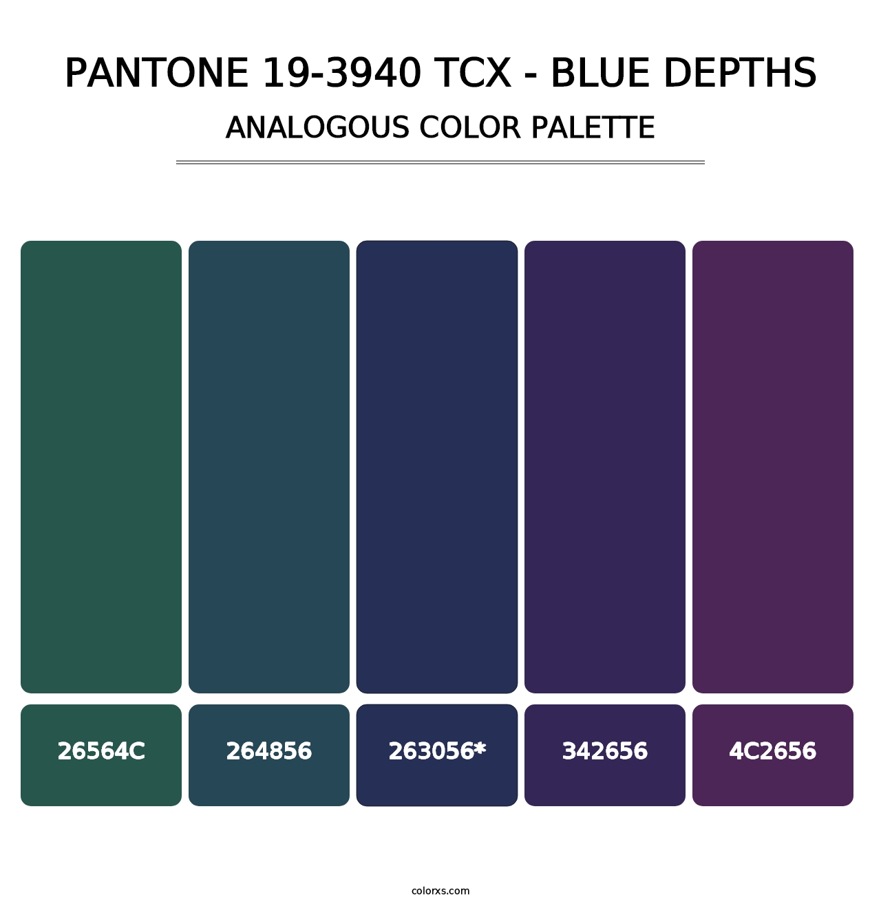 PANTONE 19-3940 TCX - Blue Depths - Analogous Color Palette