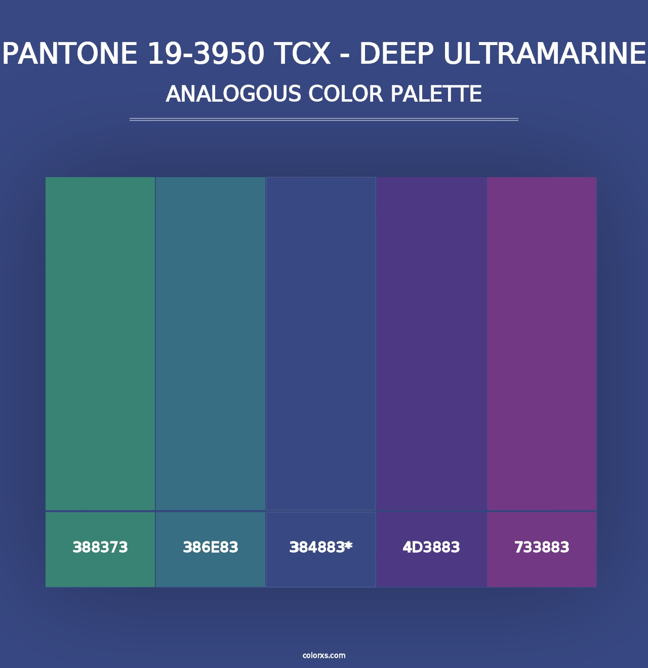 PANTONE 19-3950 TCX - Deep Ultramarine - Analogous Color Palette