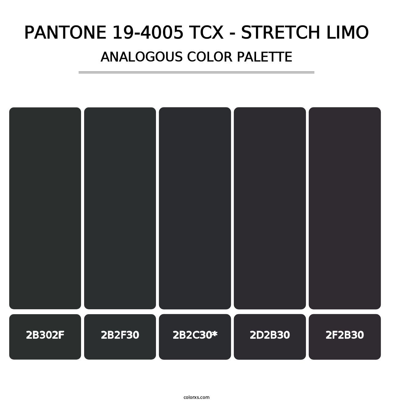 PANTONE 19-4005 TCX - Stretch Limo - Analogous Color Palette