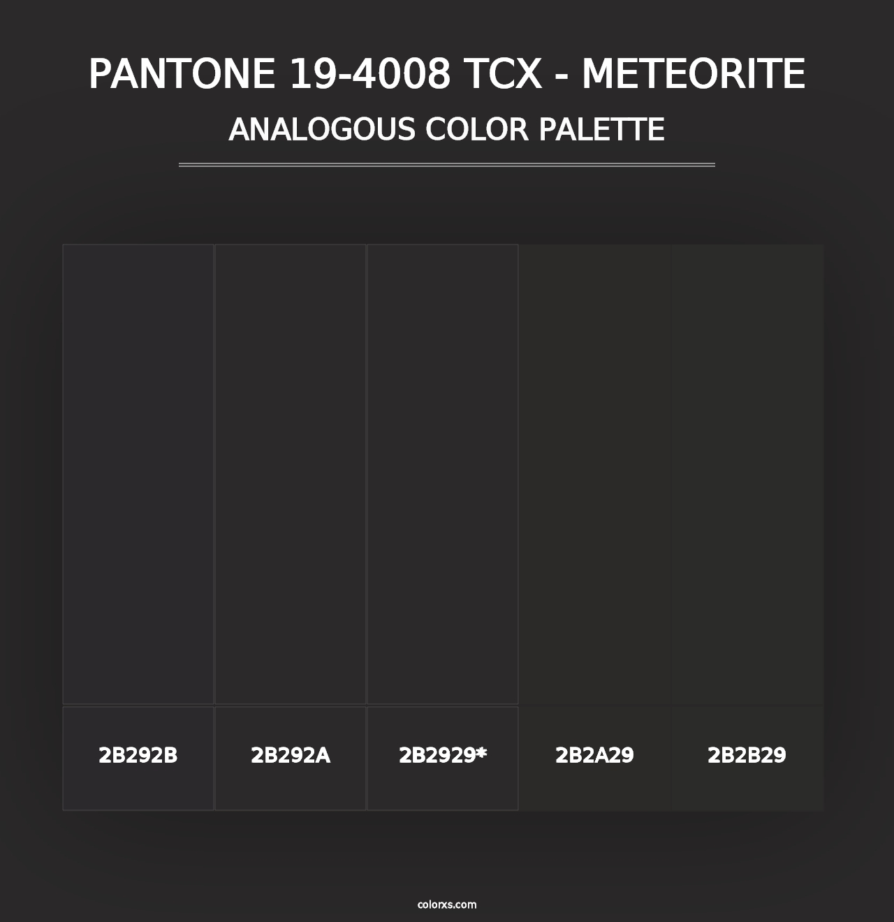 PANTONE 19-4008 TCX - Meteorite - Analogous Color Palette