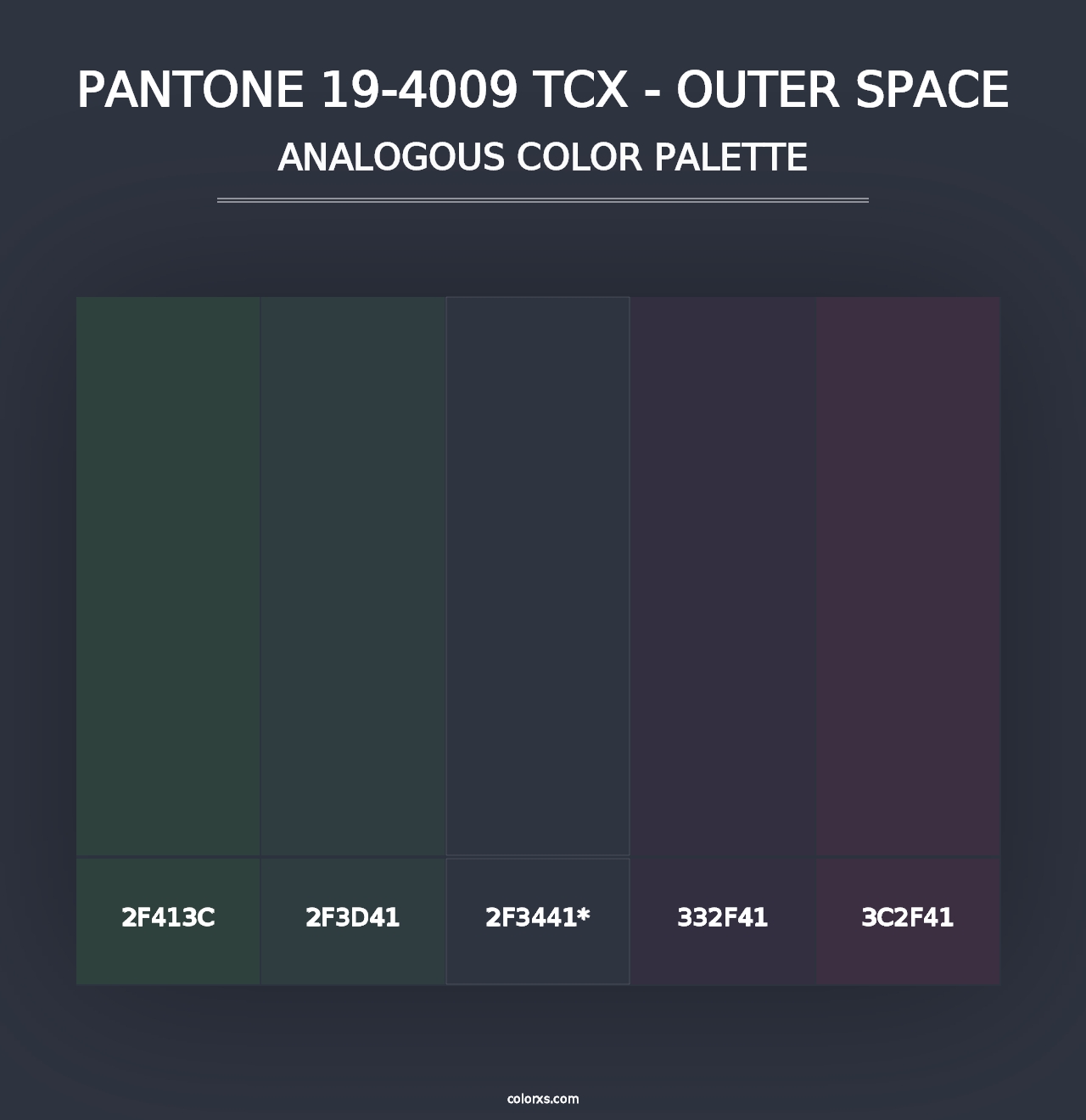 PANTONE 19-4009 TCX - Outer Space - Analogous Color Palette