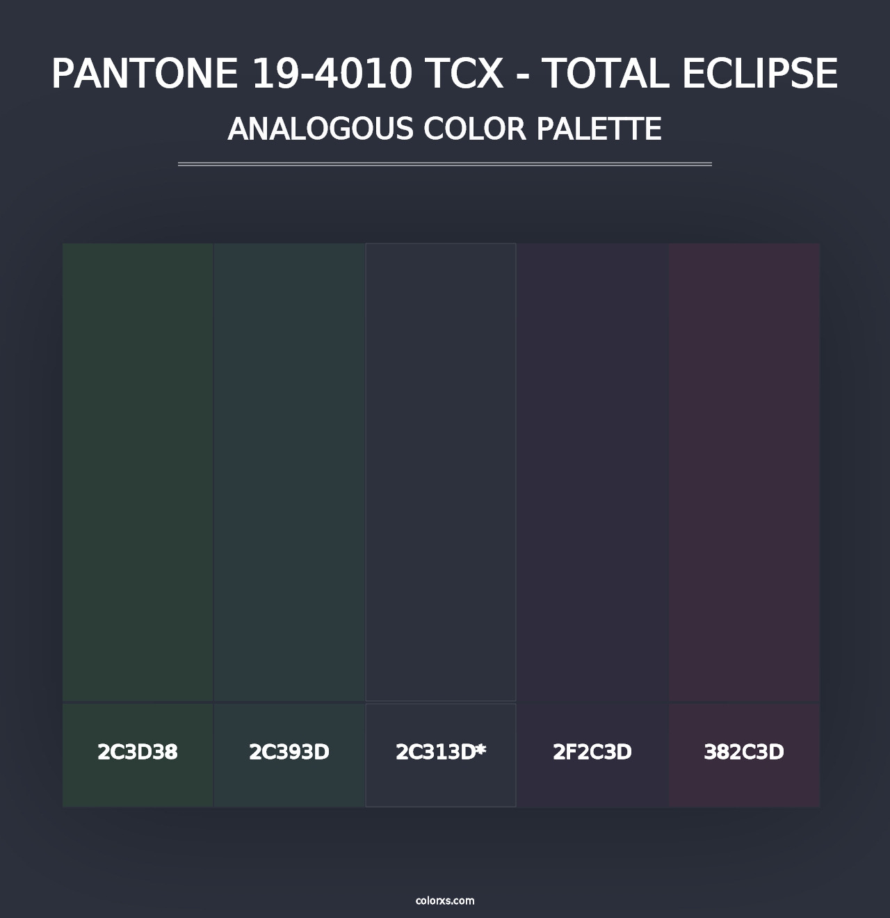 PANTONE 19-4010 TCX - Total Eclipse - Analogous Color Palette