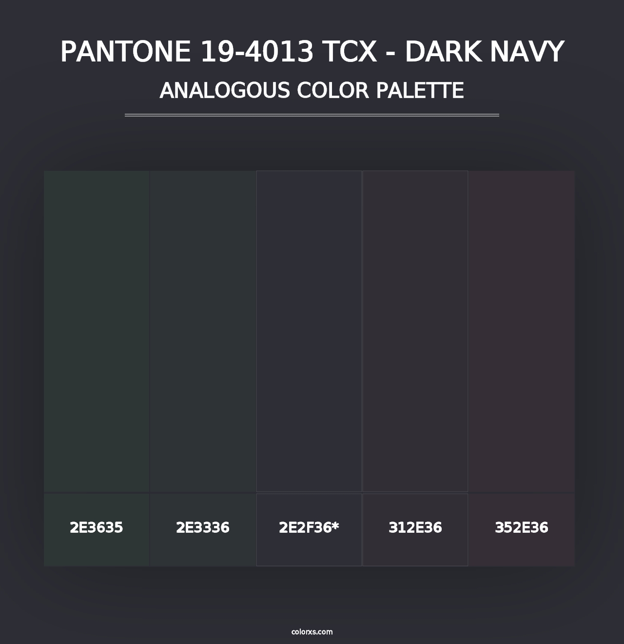 PANTONE 19-4013 TCX - Dark Navy - Analogous Color Palette