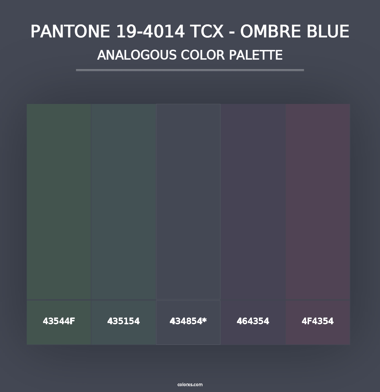 PANTONE 19-4014 TCX - Ombre Blue - Analogous Color Palette