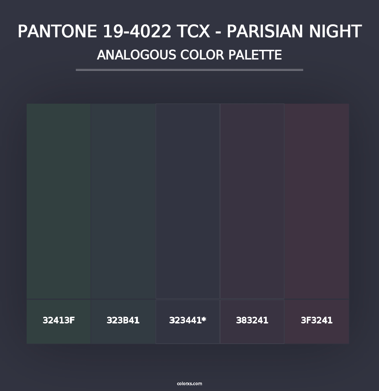 PANTONE 19-4022 TCX - Parisian Night - Analogous Color Palette