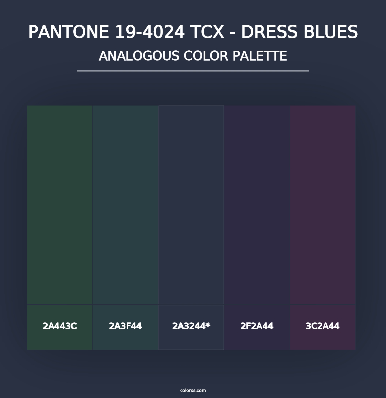 PANTONE 19-4024 TCX - Dress Blues - Analogous Color Palette