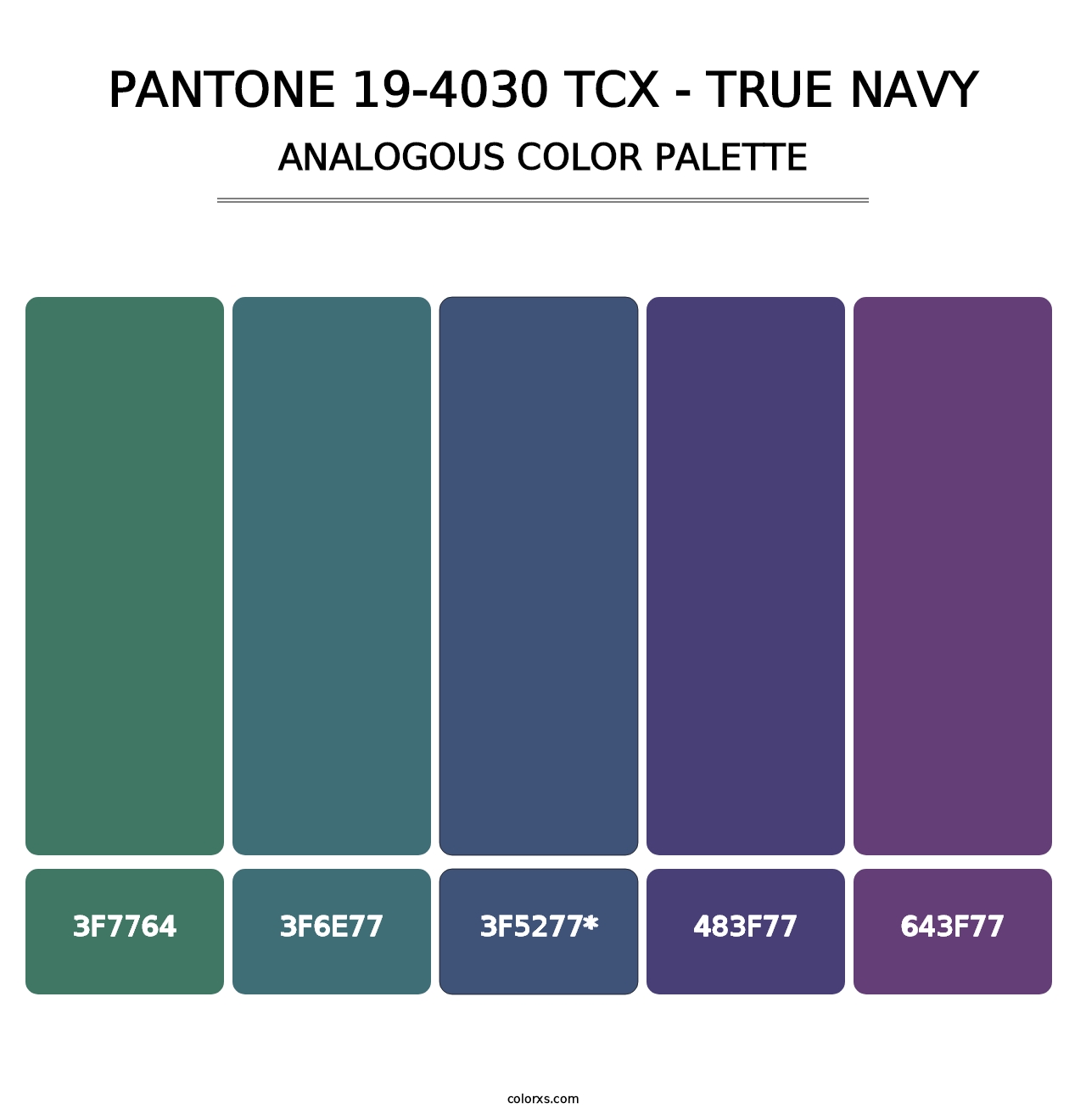 PANTONE 19-4030 TCX - True Navy - Analogous Color Palette