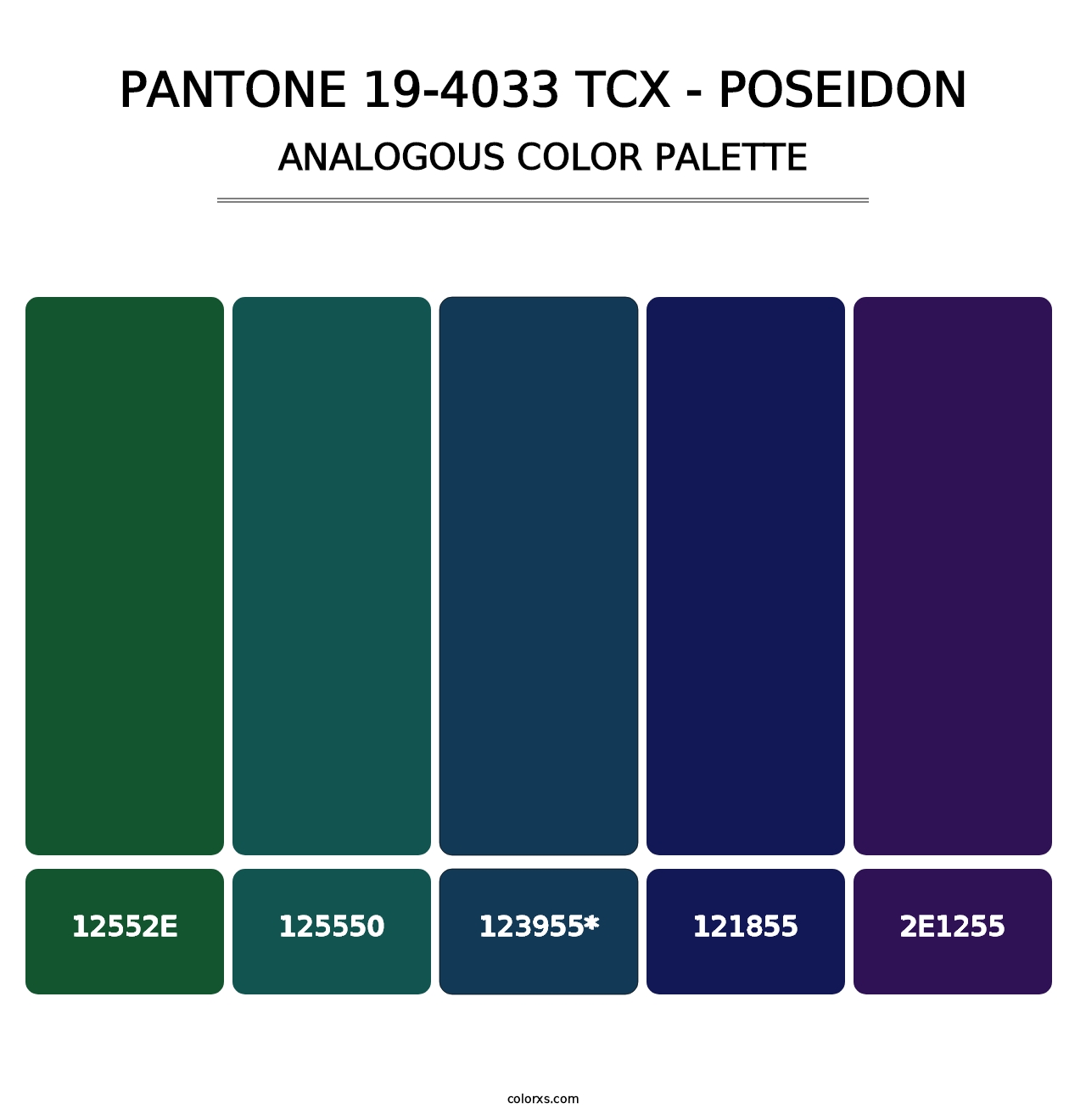 PANTONE 19-4033 TCX - Poseidon - Analogous Color Palette