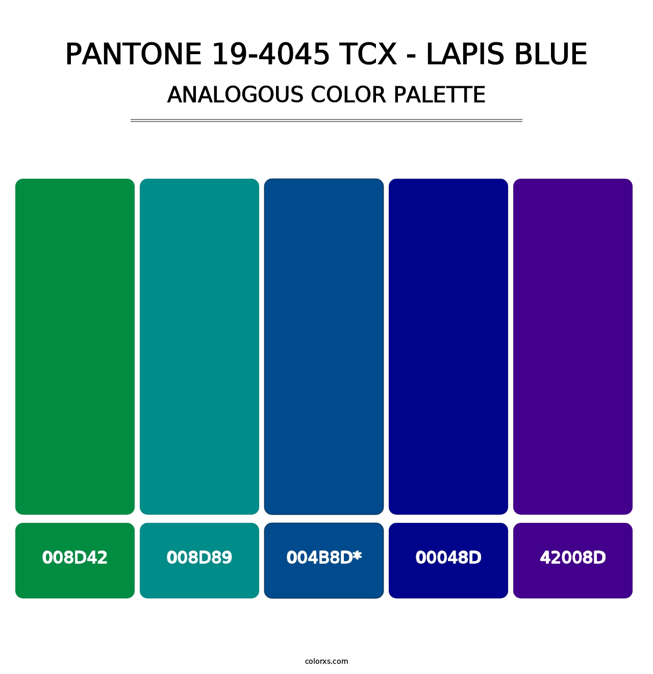 PANTONE 19-4045 TCX - Lapis Blue - Analogous Color Palette