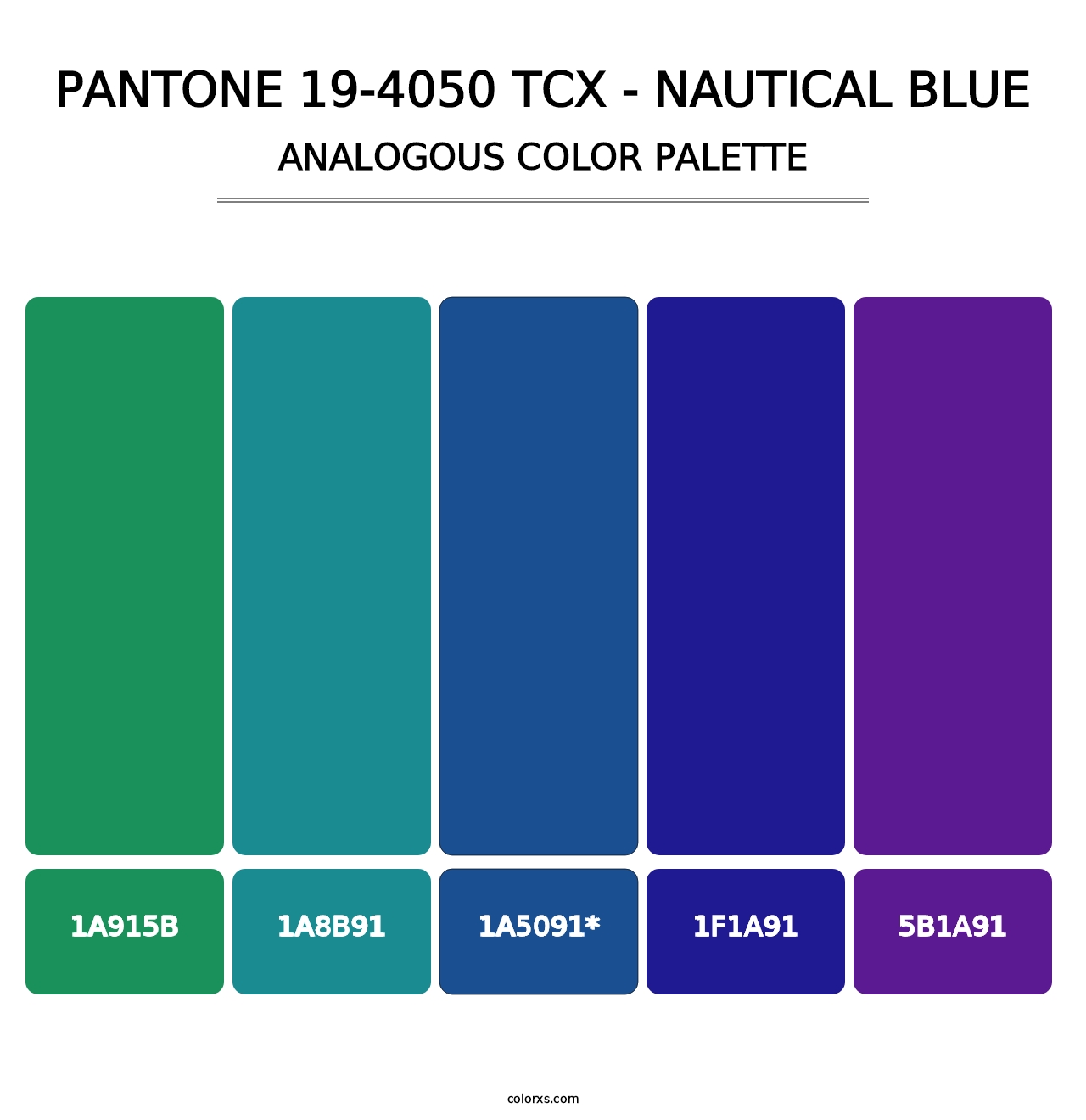 PANTONE 19-4050 TCX - Nautical Blue - Analogous Color Palette