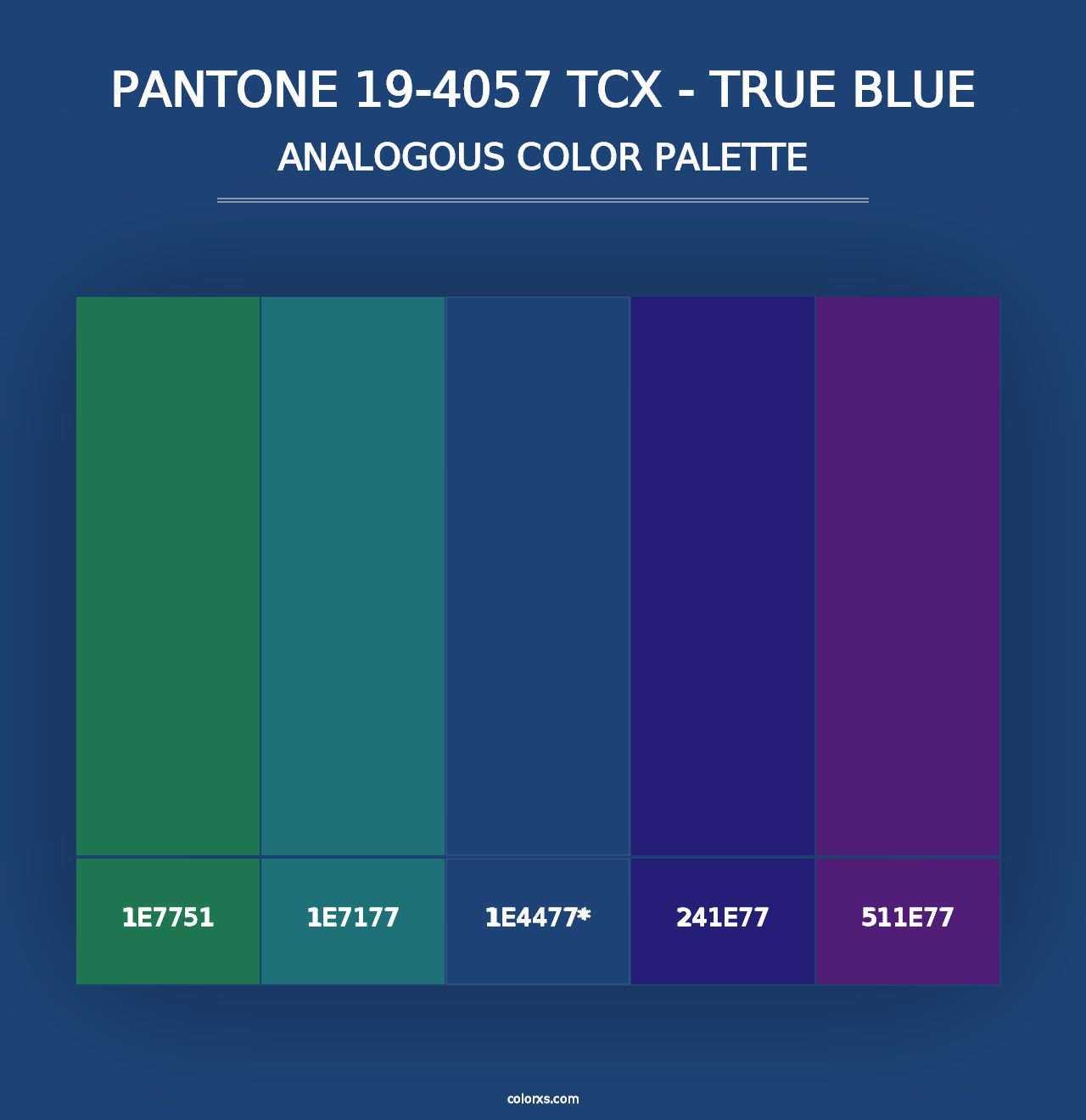 PANTONE 19-4057 TCX - True Blue - Analogous Color Palette