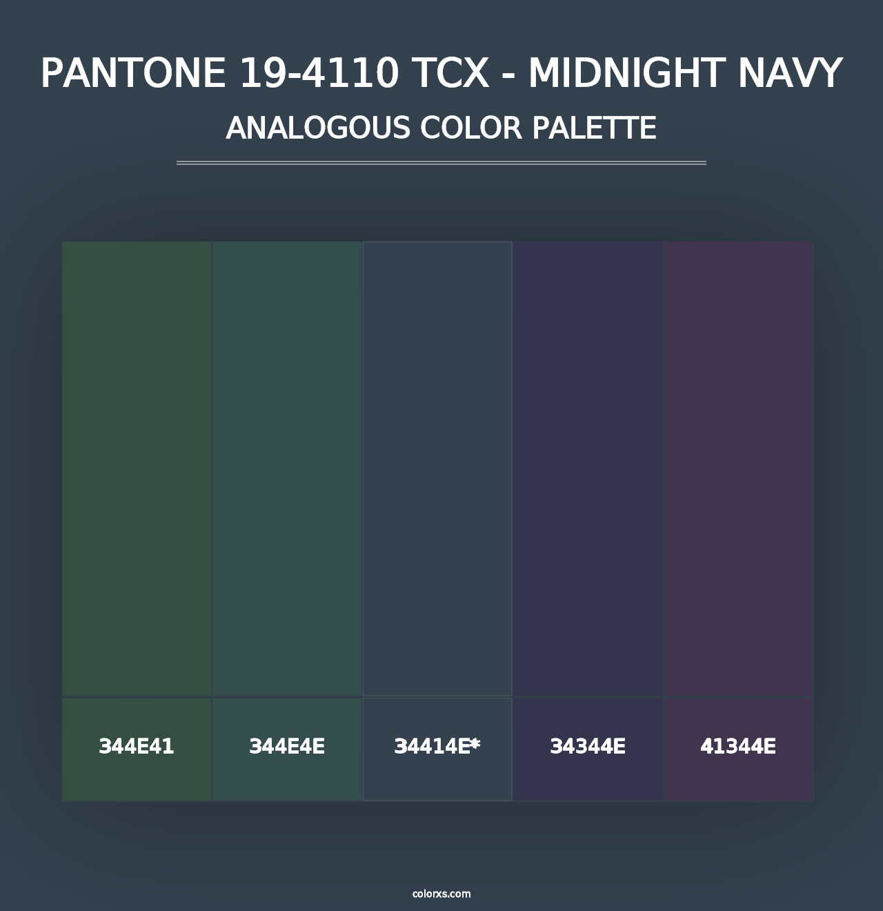 PANTONE 19-4110 TCX - Midnight Navy - Analogous Color Palette