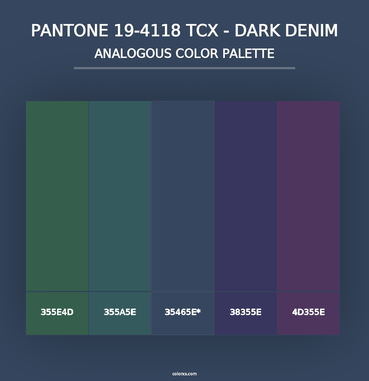 PANTONE 19-4118 TCX - Dark Denim - Analogous Color Palette