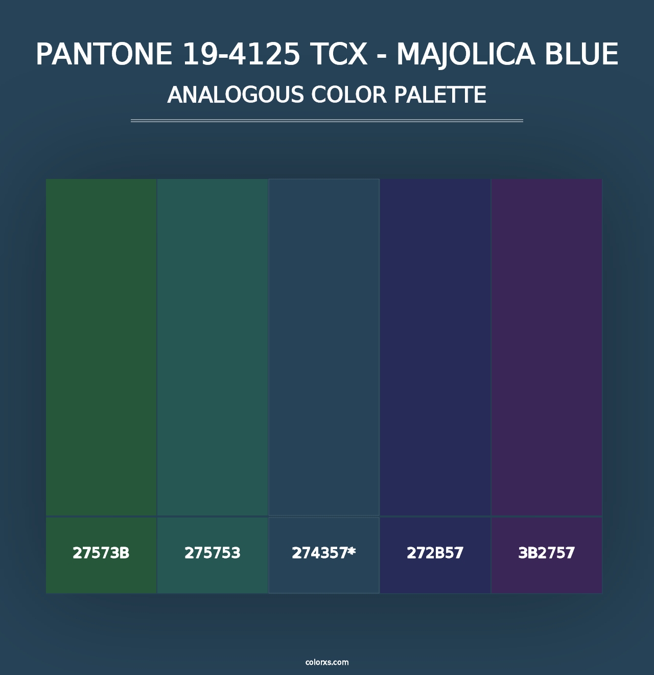 PANTONE 19-4125 TCX - Majolica Blue - Analogous Color Palette